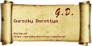 Gurszky Dorottya névjegykártya
